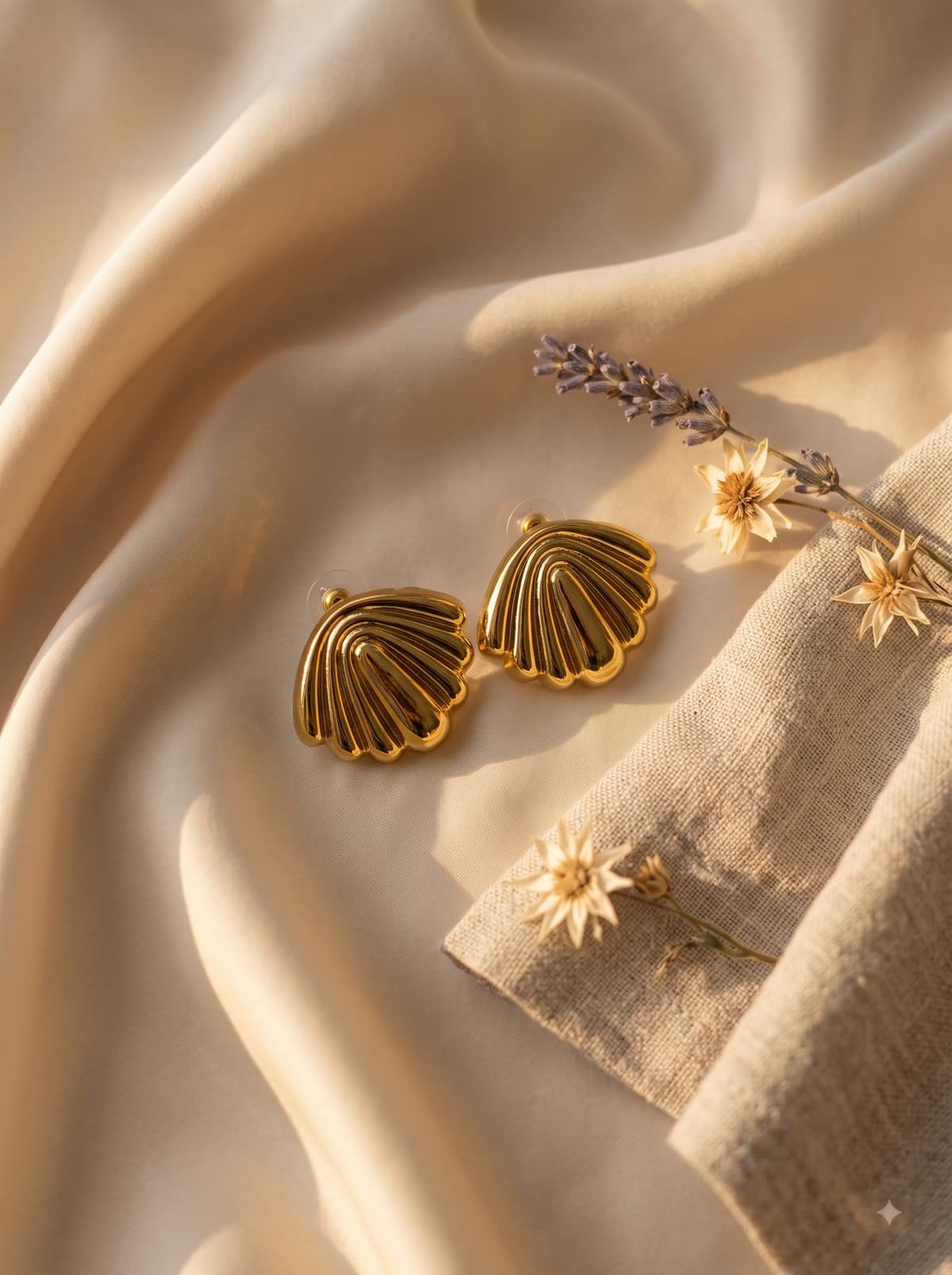18K Gold Shell & Western Drops